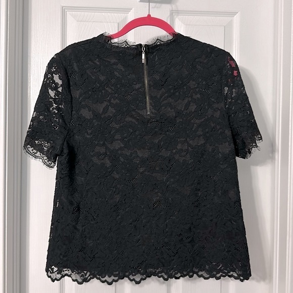 Cropped Lace Short Sleeve Top - Picture 3 of 5